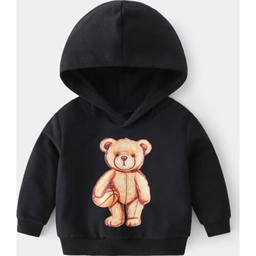 2021 New Spring Autumn Clothes Boys Girls Hooded Sweater Casual Long Sleeve Cartoon Pullover Soft Lovely Children Clothing 2-8y