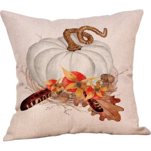 New Design 1PC Square Halloween Print Ornaments Pumpkin Pattern Cushion Cover Cotton Pillowcase Home Sofa Decoration