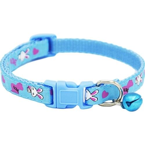 Cute Cartoon Rabbit Printed Quick Release Buckle Cat Puppy Dog Collar Necklace Pet Collar