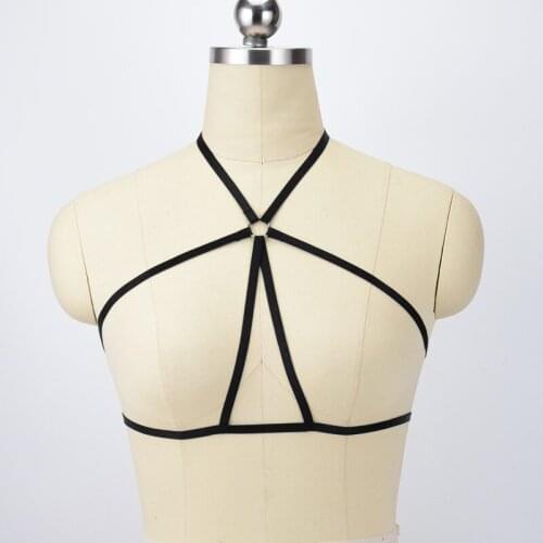 Body Harness Gothic Fetish Wear Cage Bra Women Bondage Lingerie Handmade Goth Crop Top Harness Bra Adjustable harness