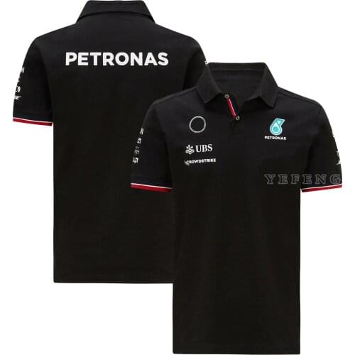 2021 Season Polo Lapel For AMG Petronas Motorsport F1 Team Racing GP Mens Breathable Casual Short Sleeve T-Shirt Summer Car Fan