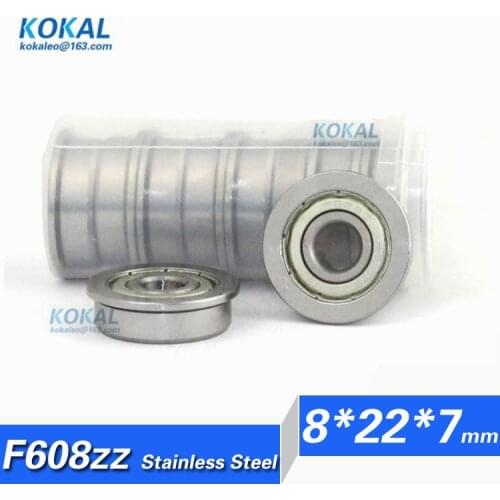 [SF608ZZ]Free Shipping 10pcs Stainless steel flange bushing bearing 160018zz F80018zz F60018zz F608zz ball bearing 8*22*7mm