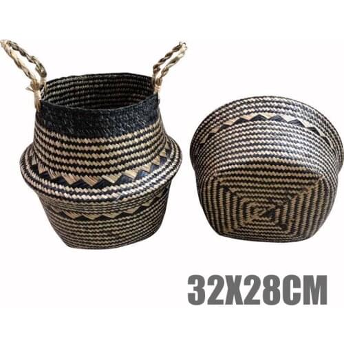 Foldable Natural Seagrass Woven Storage Basket For Fiddle Leaf Home Decoration Plant Pot Cover Baskets High Quality