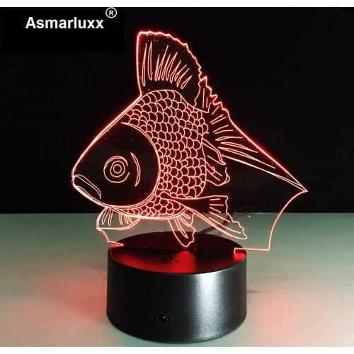 Gold Fish LED Night Light USB Powered LED Color Change 3D Decor Lamp For Children Bedroom Lighting Toys Xmas Kids Gift Decor LED
