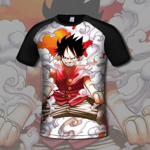 Tops Anime ONE PIECE Cosplay Tees Summer Casual Fashion Full-Color MEN&WOMEN Students Short-Sleeved O-Neck T-shirt