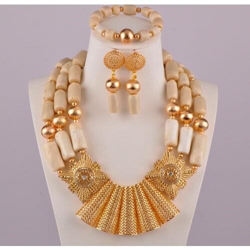 Gorgeous white coral jewelry sets costume nigerian wedding coral necklace african beads jewelry set C21-25-02