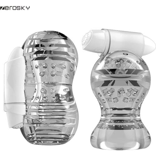 Zerosky Vibrator Penis Lasting Exerciser Glans penis Sleeve Male Masturbation Climax Vibrating Massage Sex Toys for Men