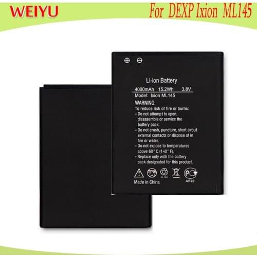WEIYU 4000mAh For DEXP Ixion ML145 battery 3.8V For DEXP Ixion ML145phone Replacement Batteries Bateria