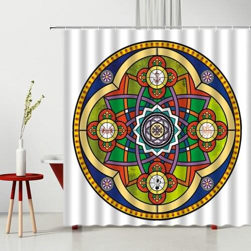 Shower Curtains Bohemia Style India Datura Flowers Bathroom Partition Hotel Home Bathtub Decoration Bath Curtain