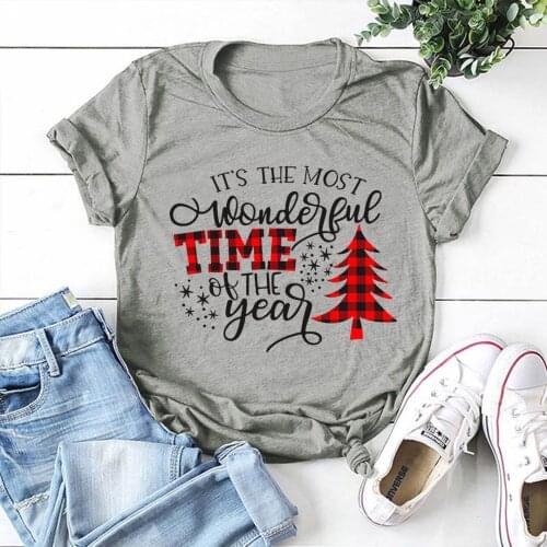 Woman Short Sleeve Tees Top 2021 Christmas T-shirt Plus Size Harajuku Shirt Women Tshirt
