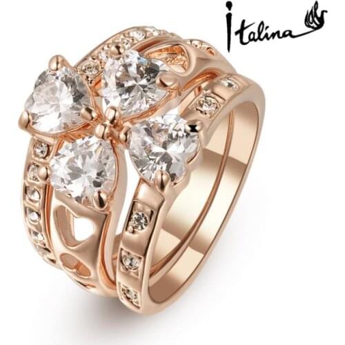 New Sale Brand TracysWing Rings for women Genuine Austria Crystal Copper Rose Gold Color Fashion ring Zirconia # RG94627
