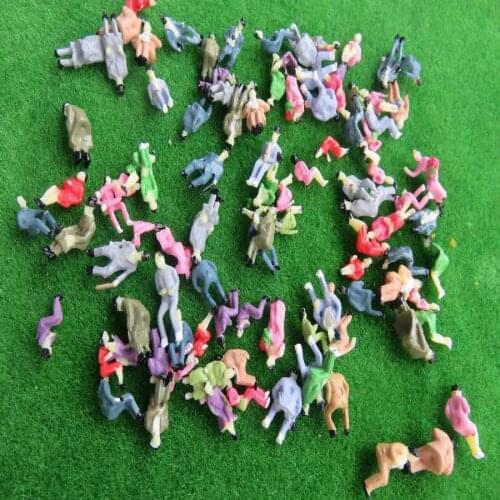 20pcs Architecture 1:87 Scale 1.3cm ABS Plastic Sitting Color Figures For Ho Train Layout