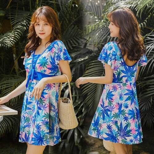 2021 New Fashion Ladies Printed Swimsuit Sexy High Waist Conservative Slim Plus Size One-piece Swimsuit Swimwear