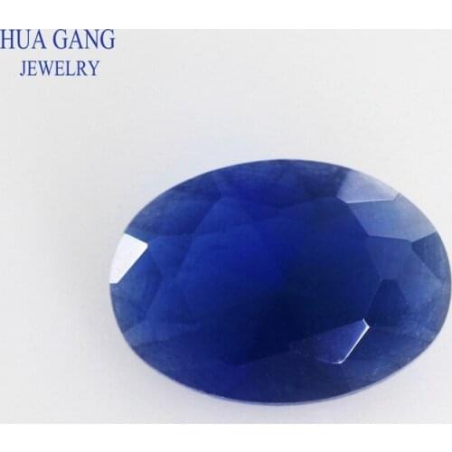 2x3~15x20mm Blue Color Matte Bottom Oval Shape Loose Glass Beads Synthetic Gems For Jewelry Wholesale Free Shipping
