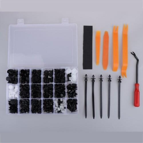 435pcs Auto Plastic Clips Push Pin Rivets Set with Fasteners Removal Tool for Honda -19 Popular Sizes Car Door Panel Clips Kit