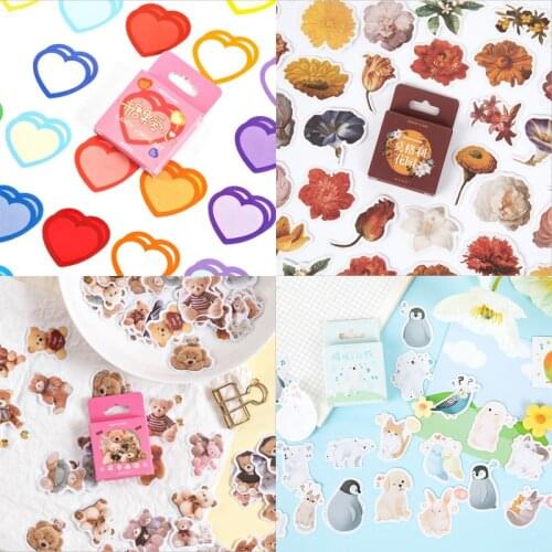 46pcs Mini Cute Cartoon photo decoration Note Paper Stickers Korean Stationery Gift Decor Wrap Stickers