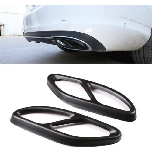Car Accessories Matte Black Exhaust Pipe Tail Cover Trim For Mercedes Benz A class W177 V177 2019