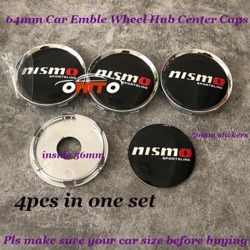 4pcs 64mm Auto badge Nissmo logo emblem Rims Car Wheels hub center caps For Teana Sylphy Qashqai Livina Tiida Cube Car Styling