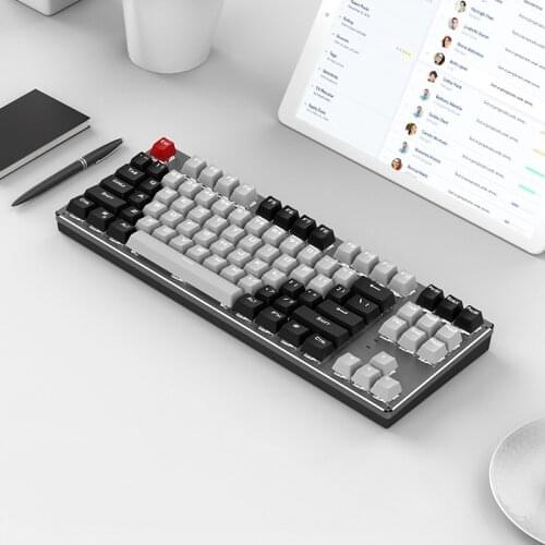 Wireless 3 Mode Connection RGB Gaming Keyboard 87 Keys Wired/Bluetooth-compatible Mechanical iPad Keyboard for Smartphone Tablet