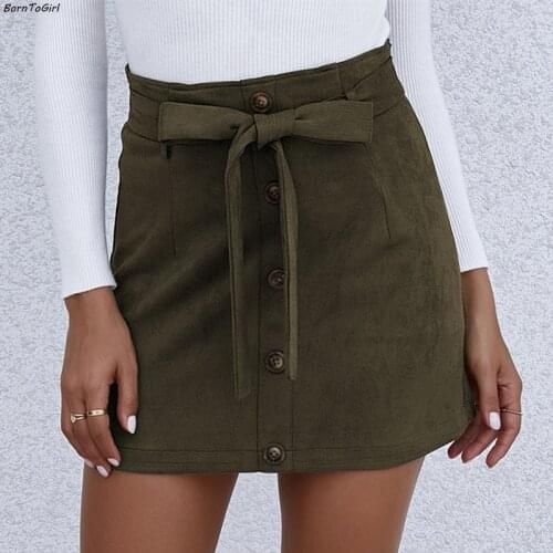 BornToGirl High Waist Skirts For Women