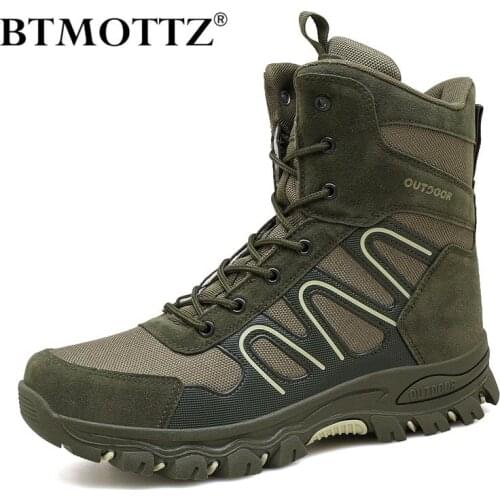 Tactical Military Combat Boots Men Genuine Leather US Army Hunting Trekking Camping Mountaineering Winter Ankle Boots Work Shoes