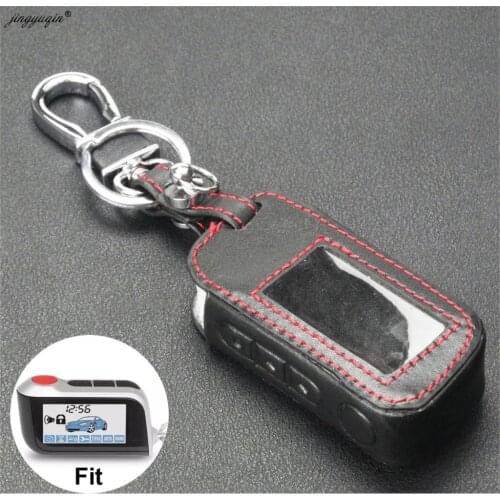Jingyuqin New A93 Leather Case For Starline A93 A63 Car alarm Remote Controller LCD Keychain Cover