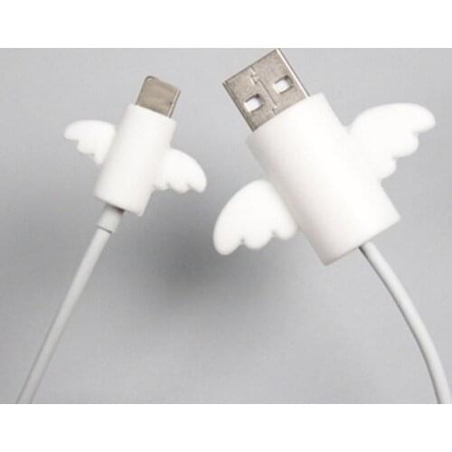 Angel Cable Protector Winder Cute Cartoon Cover Protect Case Wire Organizer Bite Holder for IPhone Micro Usb Earphone Cable