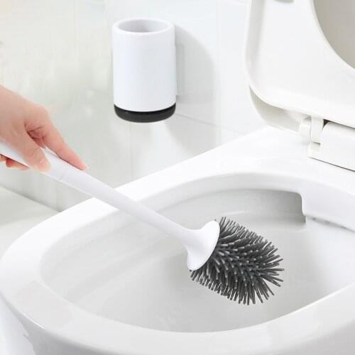 TPR Toilet Brush Head Holder Toilet Brush Head Holders Cleaner Toilet Brush Holder Bathroom Cleaning Tool Holder With Brush