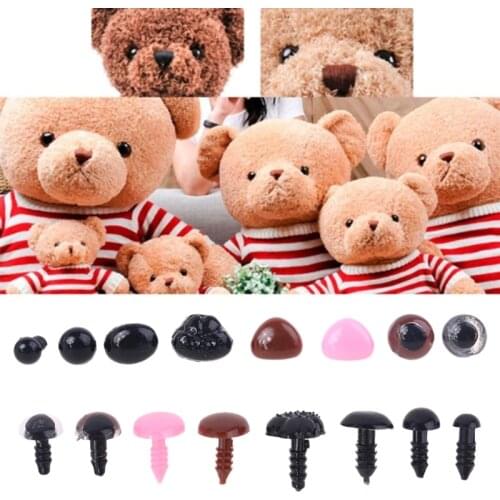 G2AD 48pcs/set DIY Multicolor Triangle Nose Round Safety Eyes with Washers for Bear Puppet Dolls Toys