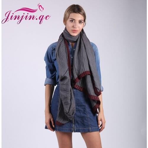 Jinjin.QC Fashion Cotton Scarf Women Soft Double Colors Scarves Bohemian Style Bufandas Cachecol Echarpe Foulard Femme Bandana