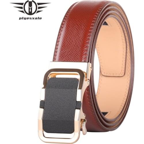 Cowhide Genuine Leather Belts For Men 2021 High Quality Zinc Alloy Automatic Buckle Belt Red Brown Black Waist Belt Male B400