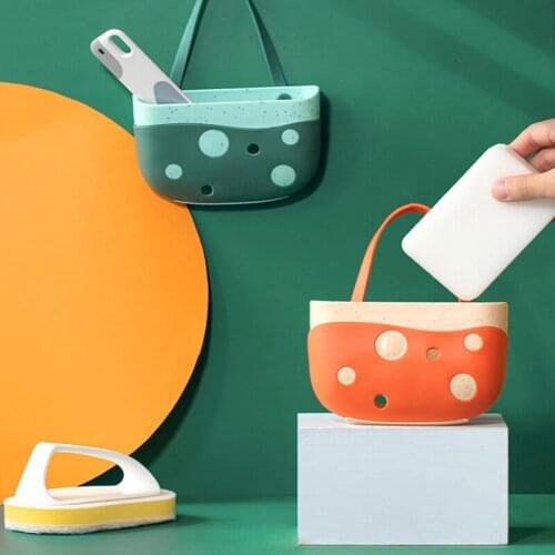 Kitchen Utensils Sink Double Drain Bag Storage Rack Sponge Pool Storage Supplies Hanging Basket Drain Rack