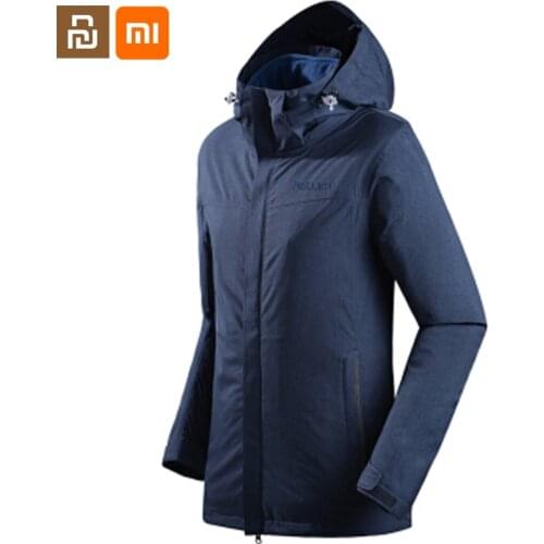Youpin mijia jackets for men and women fall and winter three-in-one detachable two-piece outdoor breathable padded jacket