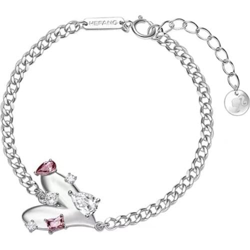 Fashion brand S925 silver inlaid with AAAAA zircon, high-end sweetheart bracelet, exquisite personality ladies jewelry