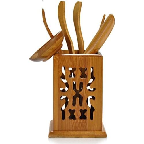 [GRANDNESS] Chinese Cha Dao Set 6 Pieces Bamboo Tea Utensils Kongfu Tea Set Accessories Chadao Six Gentleman Tea Ceremony
