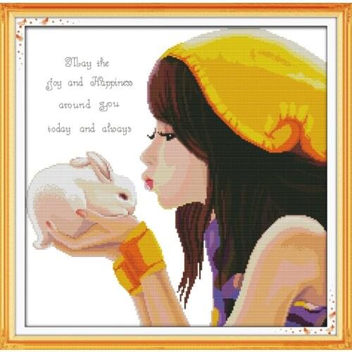 Warm love cross stitch kit people 18ct 14ct 11ct count print canvas stitches embroidery DIY handmade needlework