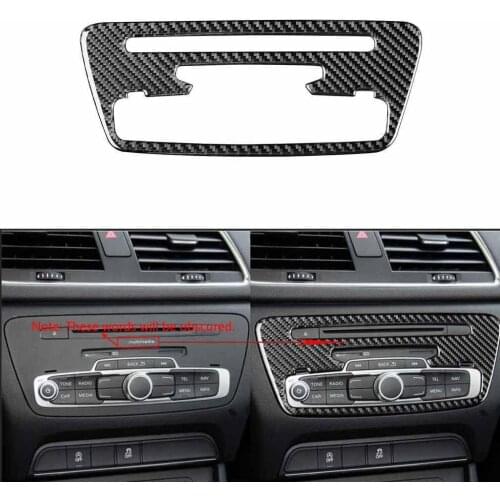 Carbon Fiber Center Console CD Panel Trim Sticker Cover For Audi Q3 8U 2013-2018