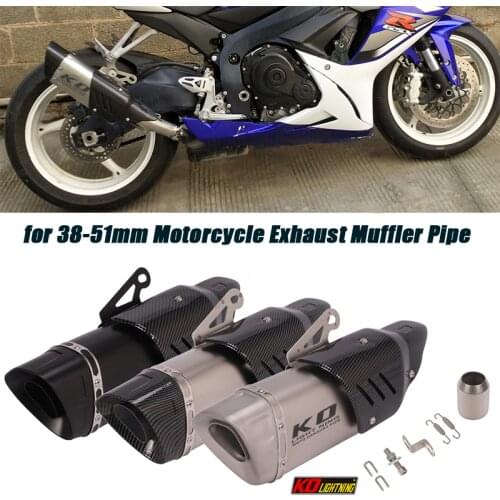 450MM Motorcycle Exhaust Vent Tip Tubes Removable DB Killer Stainless Steel Silencer System for 38-51mm Muffler Pipe