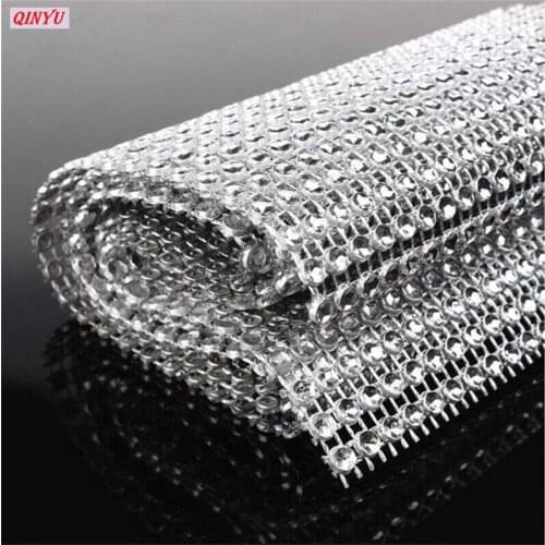 Newest Diamond Mesh Trim Bling Diamond Wrap 1 yard 90cm Crystal Ribbons Party Wedding Decoration party supplies 5zHH193