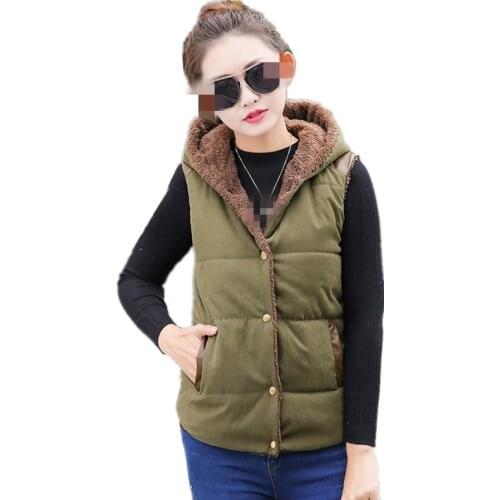B1473 2020 New autumn winter women cultivate ones morality female students hooded big size vest cheap wholesale