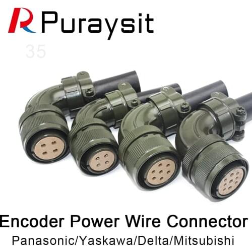 Panasonic Yaskawa Delta Mitsubishi Servo Motor Encoder Power Cable Connector 4 Core 9 Core 17 Core Aviation Plug