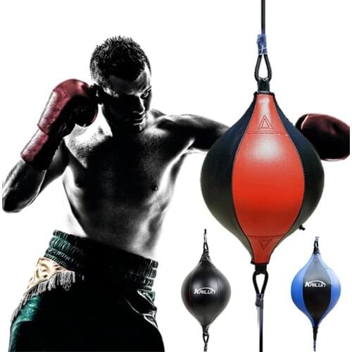 Portable Fitness Punching Ball Quality PU Leather Inflatable Reflex Speed Balls Pear Boxing Bag Home Gym Workout Equiment