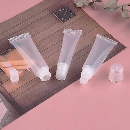 15 10ML Empty Lipgloss Tube with Syringe ,Transfer Pipettes Soft Empty Lip Gloss Tube Cosmetic Containers Sets Lipgloss Tube