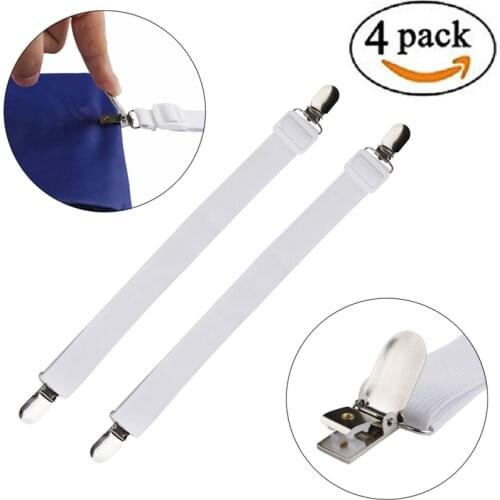 4pcs Adjustable Elastic Mattress Cover Corner Holder Clip Bed Sheet Fasteners Straps Grippers Suspender Cord Hook Loop Clasps 35