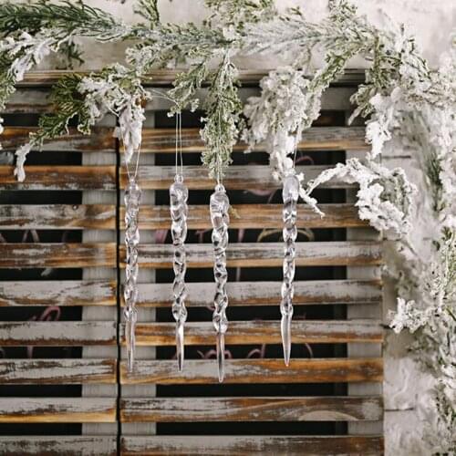 2021 Christmas Decorations For Home Simulation Ice Xmas Tree Hanging Ornament Fake Icicle Props New Year