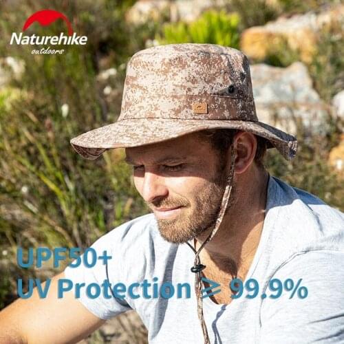 Naturehike Fisherman Cap 62g Ultralight Fold Over Sun Hat Sunscreen Camouflage Big Brim Beach Straw Hat Outdoor Hiking Fishing
