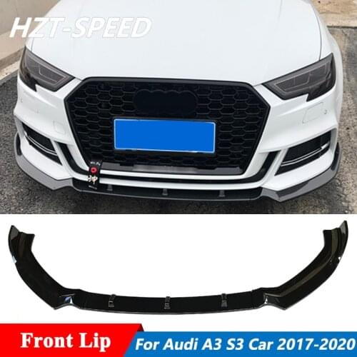 S3 3 PCS Splitter ABS Front Shovel Bumper Lip Spoiler Diffuser For Audi A3 Sport Car Styling 2017-2019