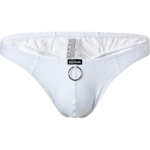 Sexy Man Mesh Rings Thongs Penis Pouch Bulge Erotic G-Strings T-back See Through Transparent Lingerie Gay Jockstrap Underwear