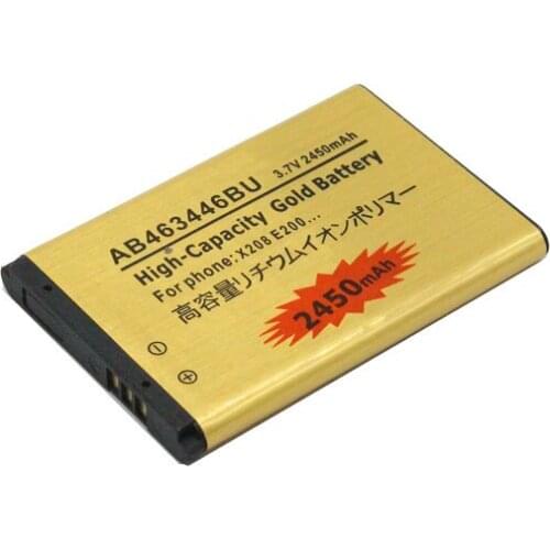 5pcs/lot 2450mAh AB463446BU Gold Replacement Li-ion Battery For Samsung SGH GH E251 E258 E350 E428 E500 + Tracking Code