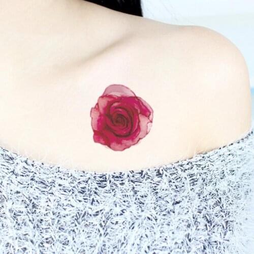 Beauty Colorful Artificial Flowers Tattoo Stickers Flash Tattoo Fake Waterproof Temporary Tattoos Disposable Body Art Tattoo